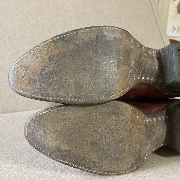 Tony Lama Mens Vtg El Rey Gold Label Cognac Calf Skin Boots Sz 10 B 0033 Brown - Picture 8 of 12